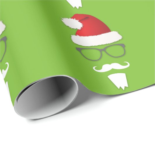 Hipster Santa Claus Geschenkpapier (Rolleneckpunkt)