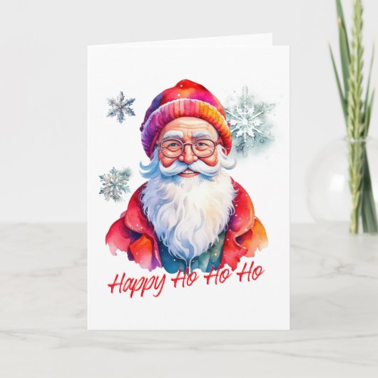Hipster Santa Claus Karte (Vorderseite)