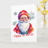 Hipster Santa Claus Karte (Gelbe Blume)