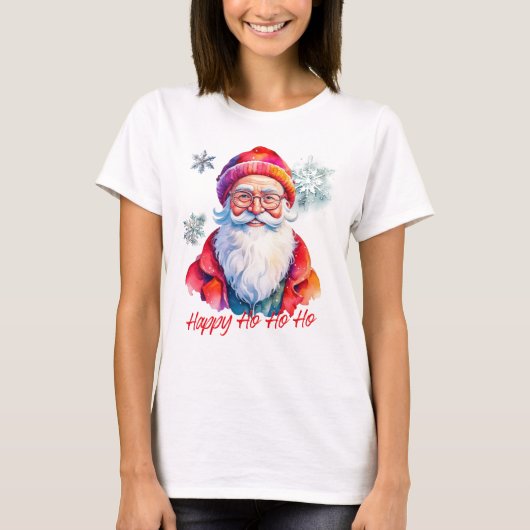 Hipster Santa Claus T-Shirt (Vorderseite)