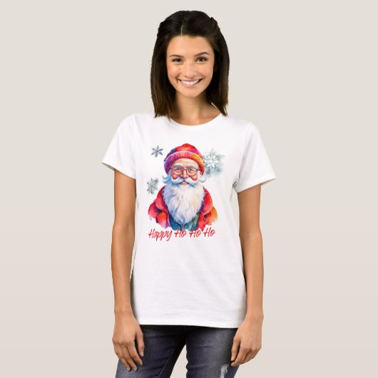 Hipster Santa Claus T-Shirt (Vorne ganz)