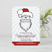 Hipster Santa Cocktail Party Einladungen (Stehend Vorderseite)
