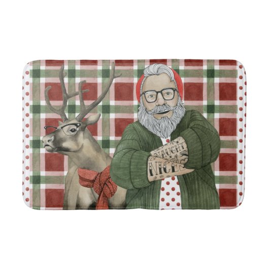 Hipster Santa Collection Badematte (Vorderseite)