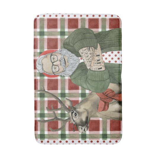 Hipster Santa Collection Badematte (Vorderseite Vertikal)