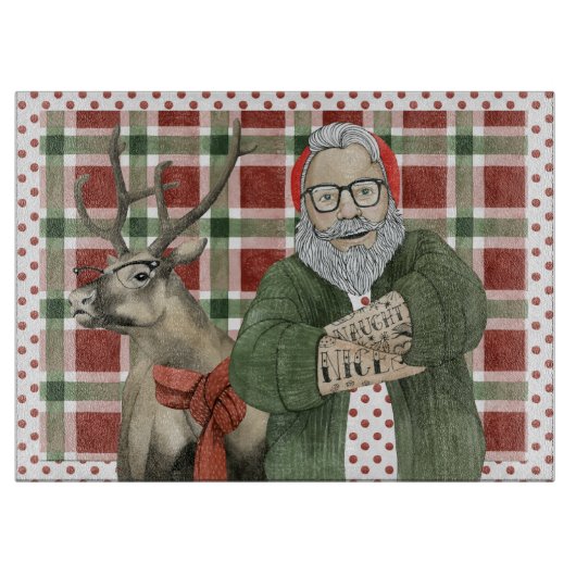 Hipster Santa Collection Schneidebrett (Vorderseite)