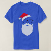 Hipster Santa Face mit Hutbart Glasses Christma T-Shirt (Design vorne)