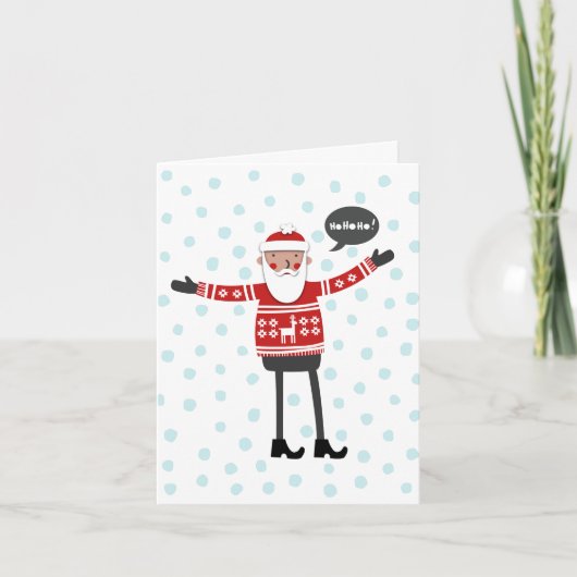 Hipster Santa Feiertagskarte (Vorderseite)