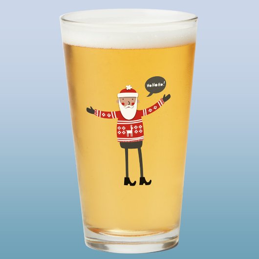 Hipster Santa Glas