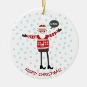 Hipster Santa Keramik Ornament (Vorne)