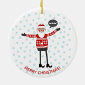 Hipster Santa Keramik Ornament (Hinten)