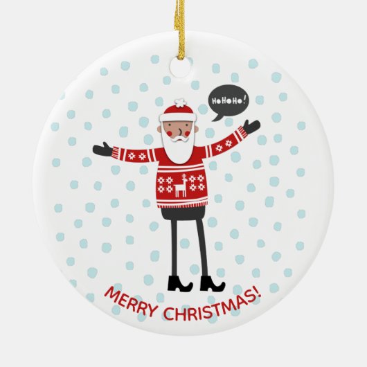 Hipster Santa Keramik Ornament (Hinten)