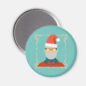 Hipster Santa Magnet (Vorderseite/Rückseite)