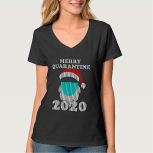 Hipster Santa mit Gesichtsmaske 2020 Gutes, fröhli T-Shirt