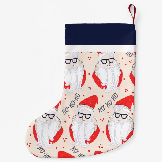 Hipster Santa Monogram Kleiner Weihnachtsstrumpf (Rückseite)