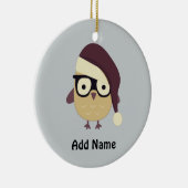 Hipster Santa Owl Keramikornament (Rechts)
