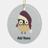 Hipster Santa Owl Keramikornament (Links)