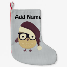 Hipster Santa Owl Kleiner Weihnachtsstrumpf