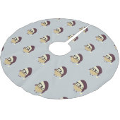Hipster Santa Owl Polyester Weihnachtsbaumdecke (Schrägansicht)