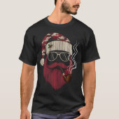 Hipster Santa Smoking Pipe T-Shirt (Vorderseite)