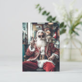 Hipster Santa Strike a Pose Feiertagspostkarte (Stehend Vorderseite)