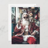 Hipster Santa Strike a Pose Feiertagspostkarte (Vorne/Hinten)
