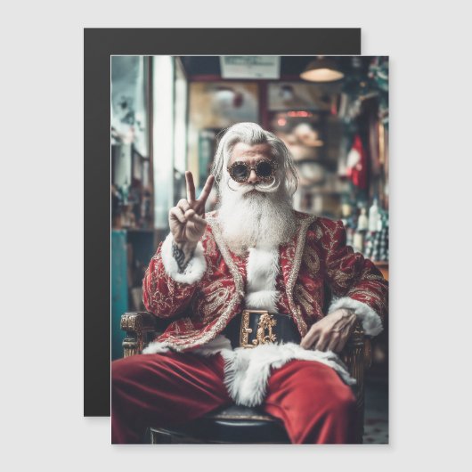 Hipster Santa Strike a Pose Magnetkarte (Vorne/Hinten)