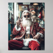 Hipster Santa Strike a Pose Poster (Vorne)