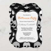 Hipster-Schädel-Halloween-Party-Einladung Einladung (Vorne/Hinten)