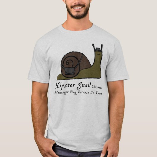 Hipster-Schnecke - helles T-Shirt (Vorderseite)