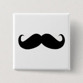 Hipster-Schnurrbart-Quadrat-Knopf Button (Vorderseite)