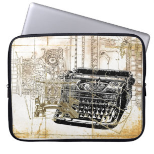 Hipster-Schriftsteller-Journalist-Steampunk-Schrei Laptopschutzhülle