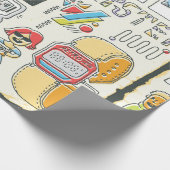 Hipster schwänzen Hand gezeichnet buntes doodle Se Geschenkpapier (Ecke)