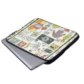 Hipster schwänzen Hand gezeichnet buntes doodle Se Laptopschutzhülle (Vorne Knopf)