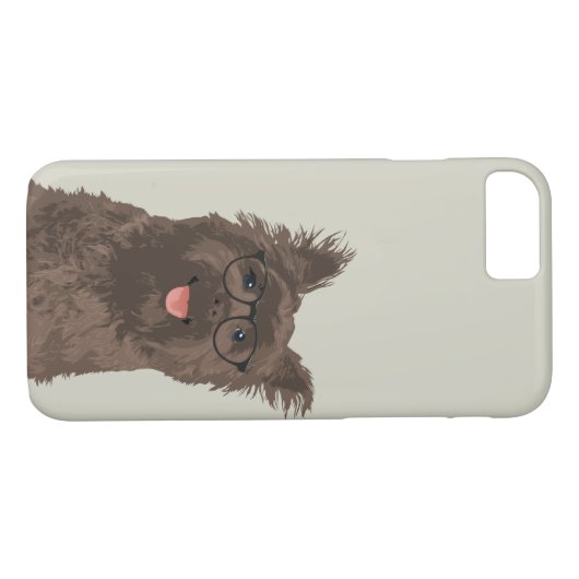 Hipster-schwarzer Gläsercairn-Terrier für Case-Mate iPhone Hülle (Rückseite (Horizontal))