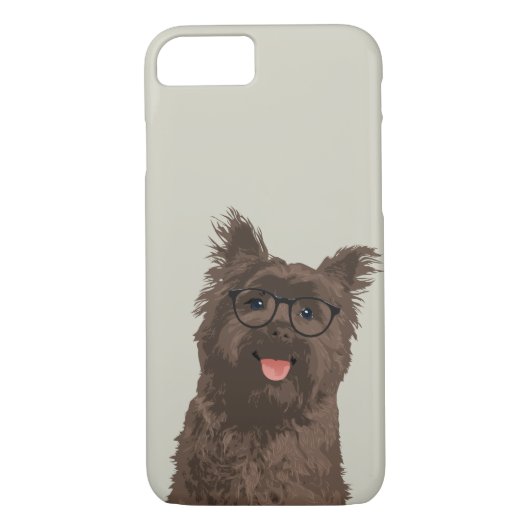 Hipster-schwarzer Gläsercairn-Terrier für Case-Mate iPhone Hülle (Rückseite)