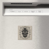 Hipster Schwarzer Zucker-Schädel Jute Magnet (In Situ (Geschirrspüler))
