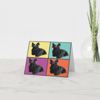 Hipster Scottie Note Card Karte