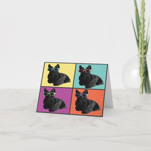 Hipster Scottie Note Card Karte (Vorderseite)