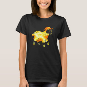 Hipster Sheep Orange Retro Vintag Sheep Owner Des T-Shirt
