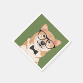 Hipster Shiba Inu Paper Napkin Party Serviette (Ecke)
