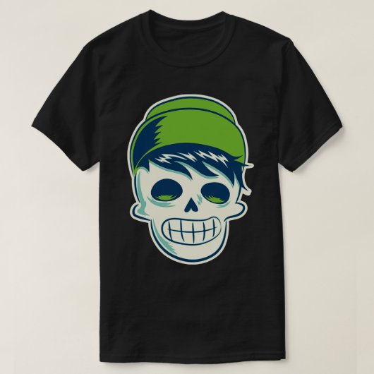 Hipster Skeleton mit Beanie T-Shirt (Design vorne)