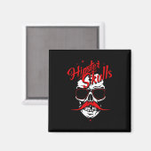 Hipster Skull Logo Skull Mustache Mustached Sungle Magnet (Vorderseite/Rückseite)