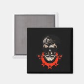 Hipster Skull Mustache Circle Logo Skull Sungles S Magnet (Vorderseite/Rückseite)