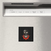 Hipster Skull Mustache Circle Logo Skull Sungles S Magnet (In Situ (Geschirrspüler))