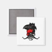 Hipster Skull Punk Mustache Skull Mustached Lightn Magnet (Vorderseite/Rückseite)