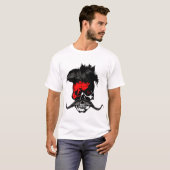 Hipster Skull Punk Schnurrbart Mo T-Shirt (Vorne ganz)