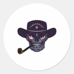 Hipster Skull Skull Rohre Extravagant Aufkleber