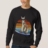 Hipster Sloth auf Llama Standup Paddel Sweatshirt (Vorderseite)