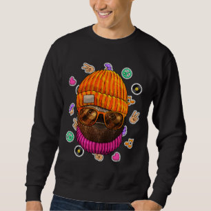 Hipster Sloth Geek Nerd Glasses Animal Liebe Peace Sweatshirt