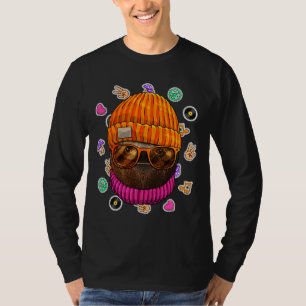 Hipster Sloth Geek Nerd Glasses Animal Liebe Peace T-Shirt